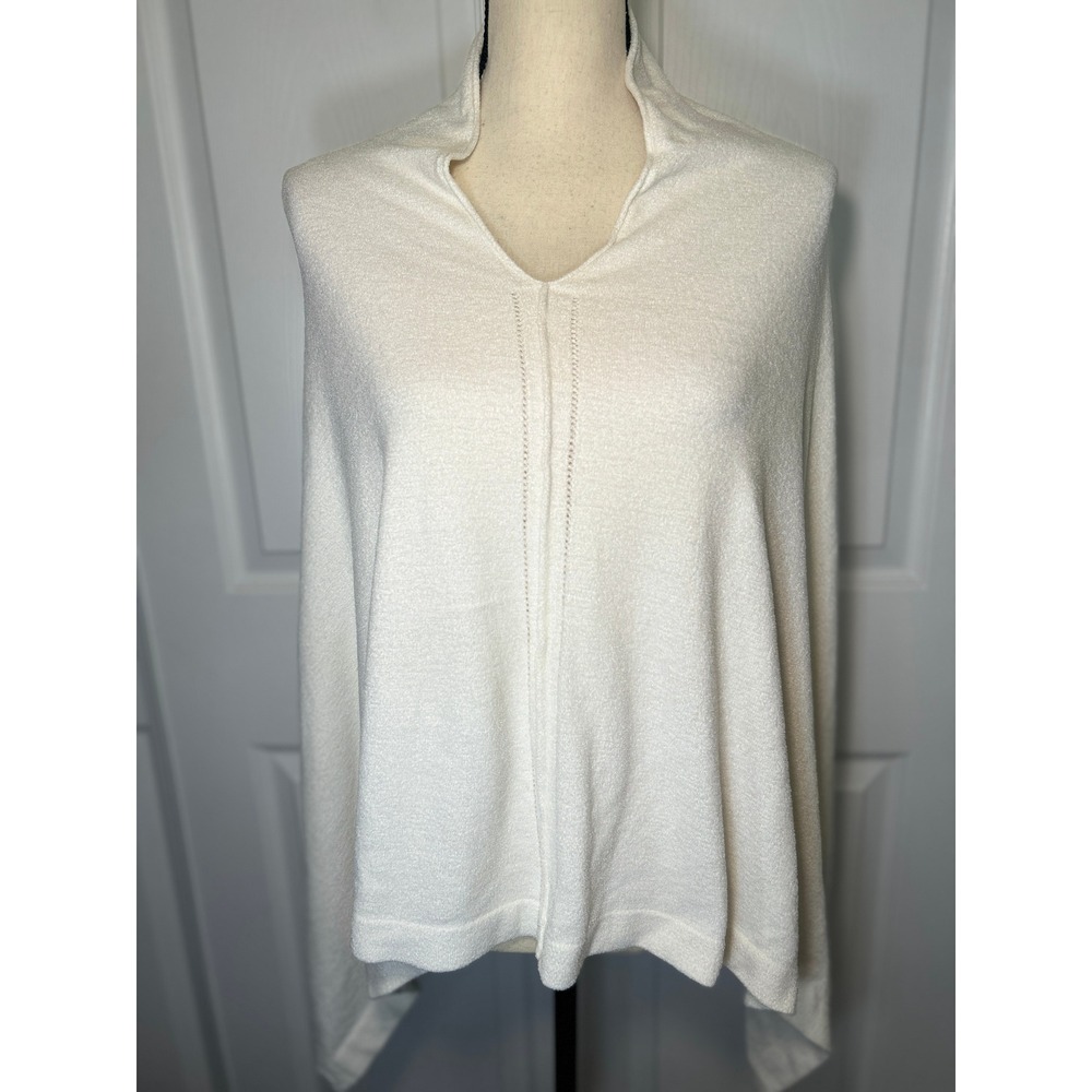 Barefoot Dreams Poncho CozyChic Ultra Lite OS Cream White V-Neck Style 923 Wrap